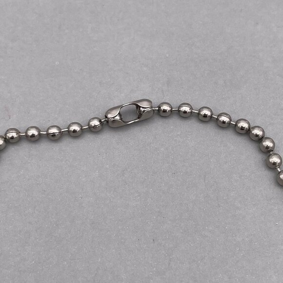 Hand Crafted Vintage Sheet Inspire Pendant Ball Beaded Chain Necklace 18 Inches - Picture 8 of 9